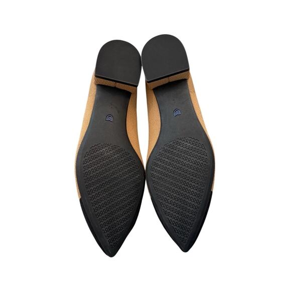 Rothy’s The Point Flats Tan Black Cap Toe Women’s Size 9 Woven Knit Shoes - Picture 7 of 9